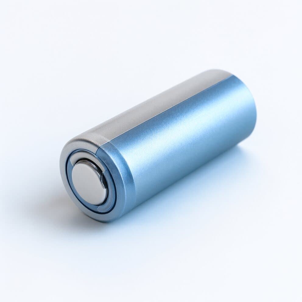 Macro view of a cylindrical lithium-ion cell